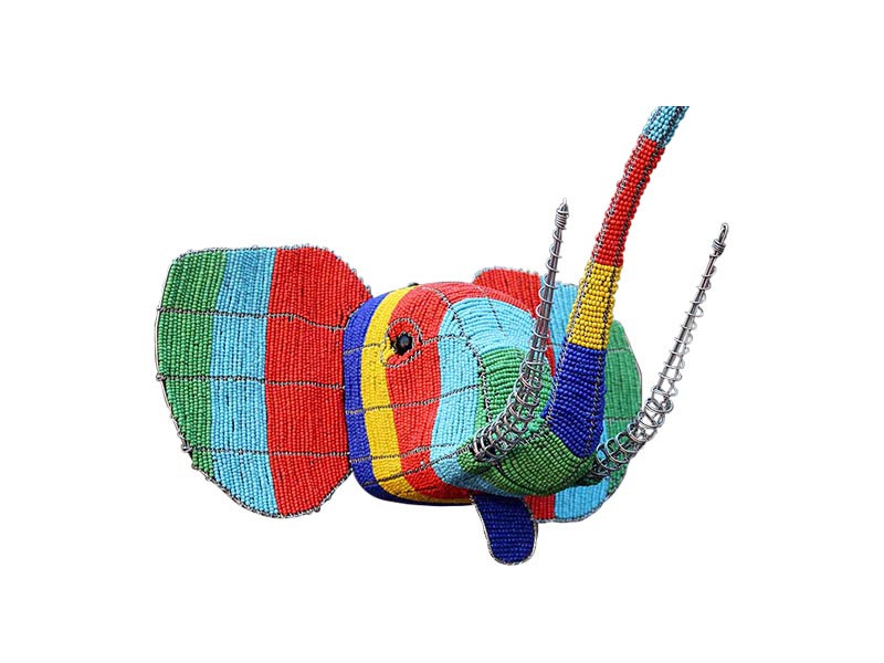 Colourful Beaded Elephant Wall Hanging