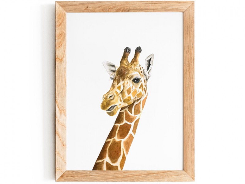 Water Colour Baby Giraffe Print 