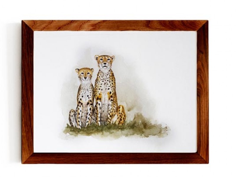 Animal Wildlife Print - Mom and Daughter