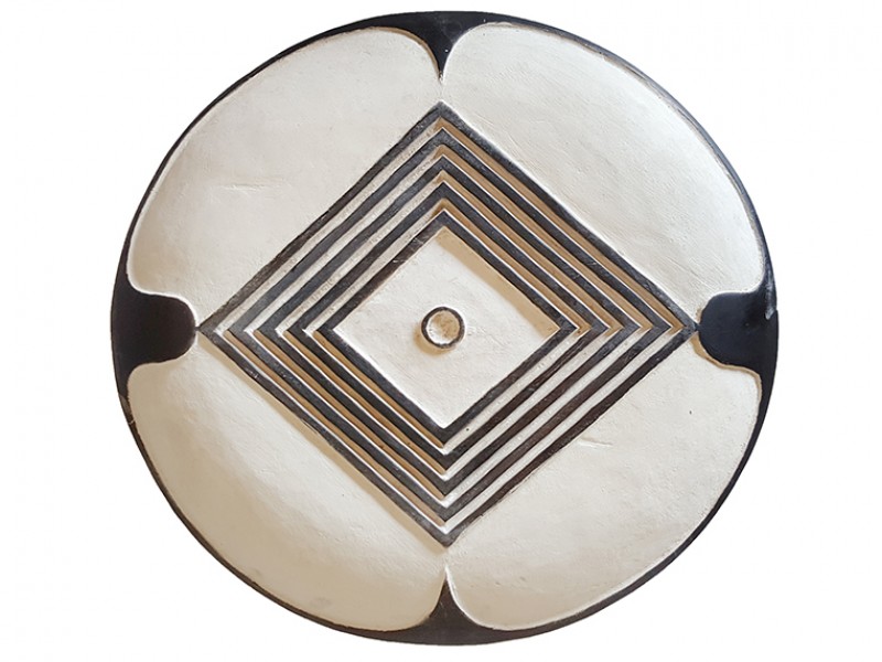 Carved Wood Shield  - Diamond Design  - 11