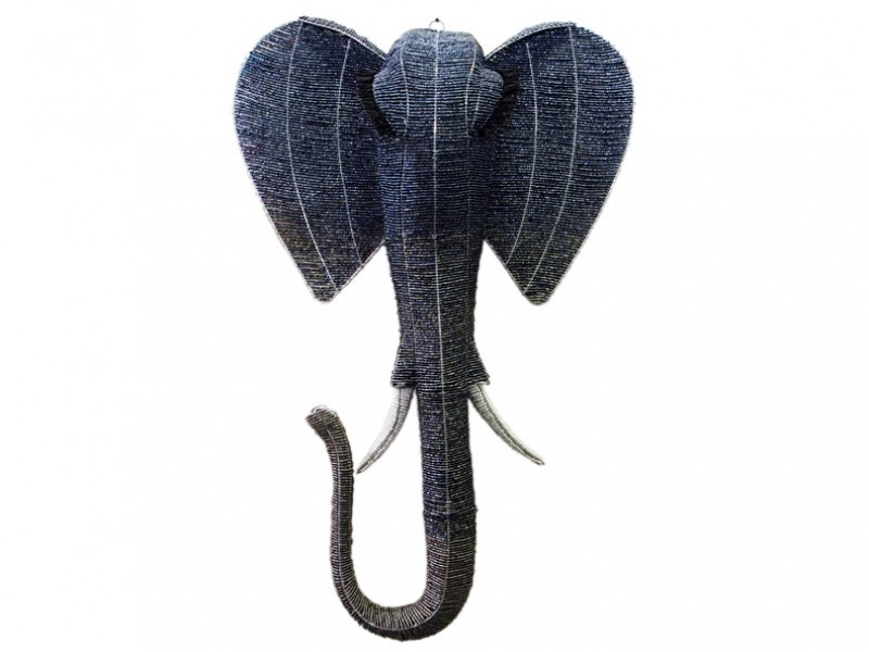 Beaded Wall Hanging Elephant Head