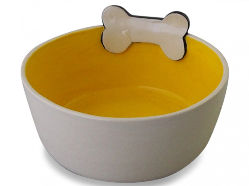 Ceramic Dog Bowl - Bone Ceramic Dog Bowl - Bone