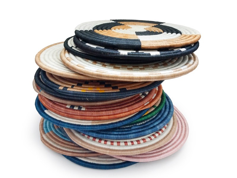 Assorted Rwanda Flat Baskets 