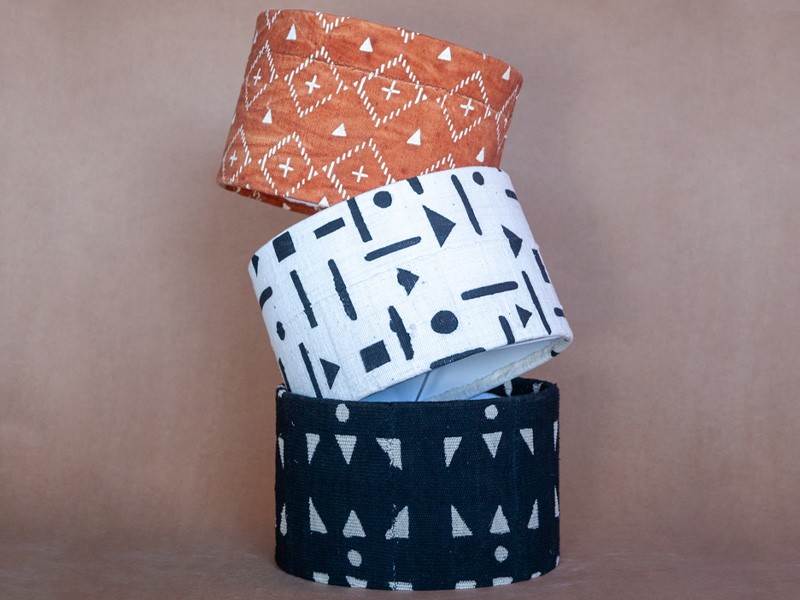 Mud Cloth Lampshades