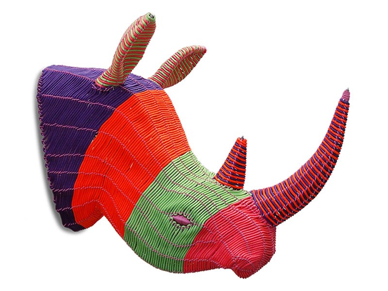 Large Rope Rhino Head Wall Hanging