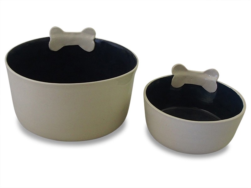 Ceramic Dog Bowl Small - Grey Ceramic Dog Bowl Small - Grey