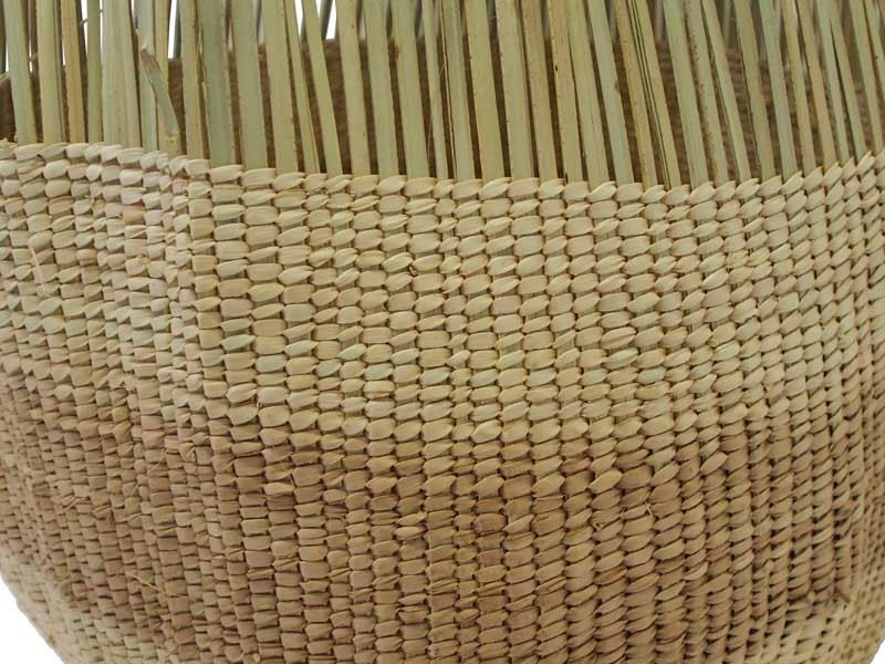 Tassel Basket_Natural Stripe_Focus