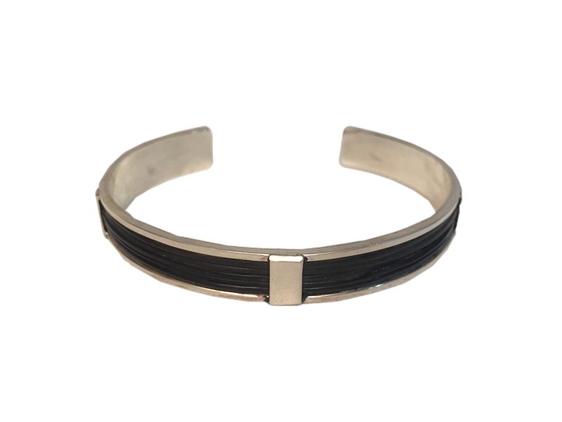 African Creative 10 Mm Silver Ladies Elephant Hair Bangle