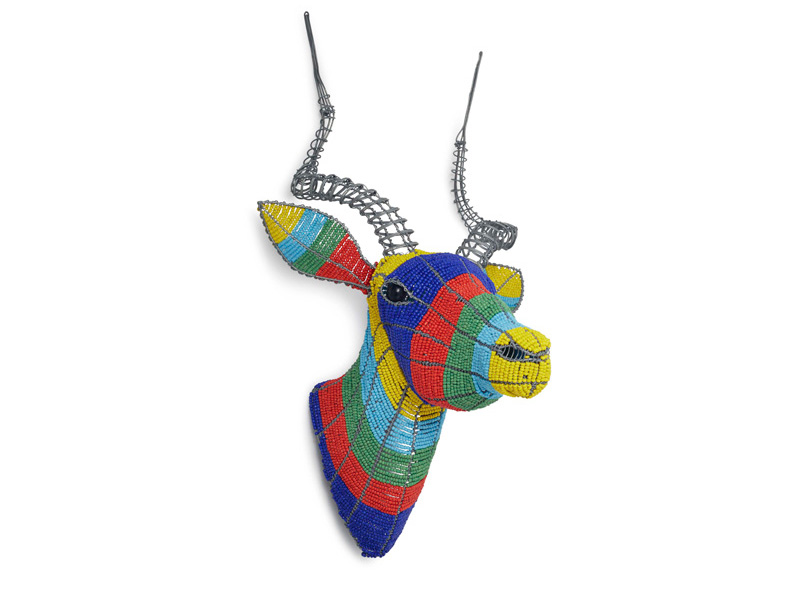 Colourful Beaded Kudu Wall Hanging