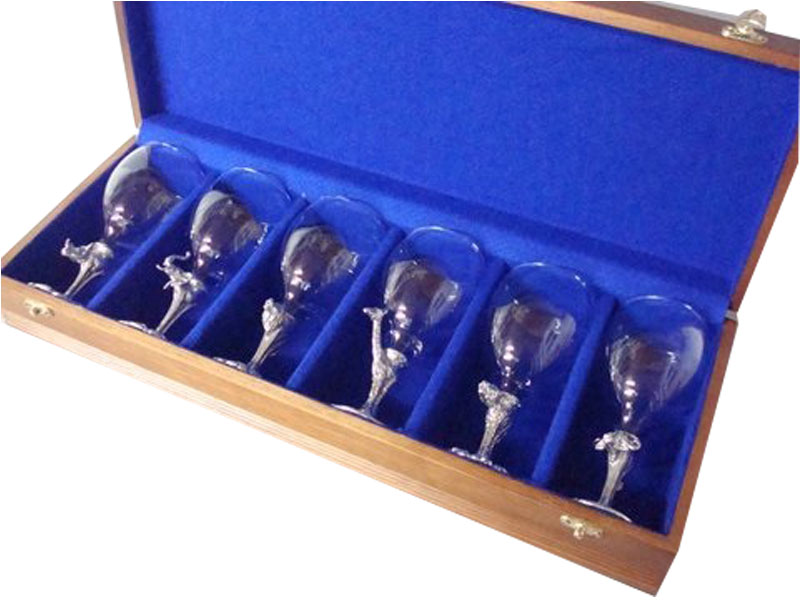 6 X Red Wine Glass Box